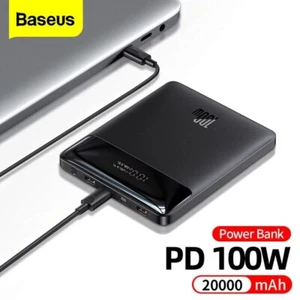 Baseus 100W Power Bank 20000mAh USB C External Battery For Macbook Laptop - Picture 1 of 10