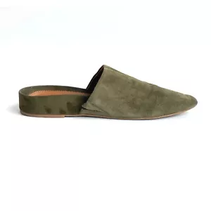 SARTO by Franco Sarto IRMA Suede Mules sz 8.5 Sage Green Pointy Toe Slip On Clog - Picture 1 of 11