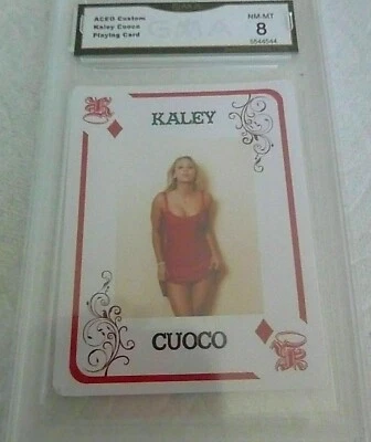 KALEY CUOCO ACEO FRENCH STYLE PLAYING CARD KD GRADED 8  THE BIG BANG THEORY - Image 1 of 2