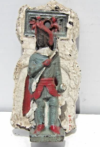 rare ANTIQUE vintage DOOR KNOCKER cast iron SOLDIER + UNIFORM + HAT + RIFLE - Picture 1 of 7