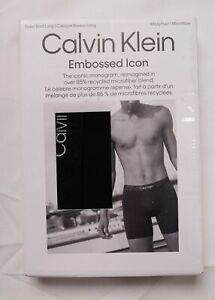 Calvin Klein Men's Embossed Icon Long Boxer Briefs JM3 Black Large NWT