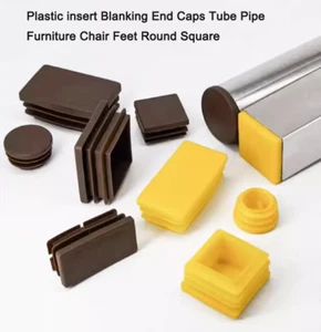Plastic insert Blanking End Caps Tube Pipe Furniture Chair Feet Round Square - Picture 1 of 50