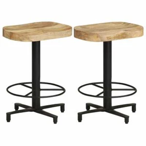 Bar Stools 2 pcs 20.5" Solid Mango Wood vidaXL - Picture 1 of 11