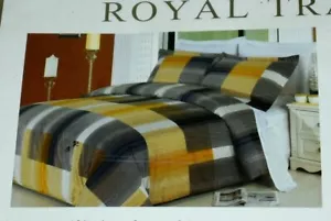 Royal Traditions Luxury King/Cal-King 3 pc Duvet Set Amber 100% Egyp.Cotton NEW - Picture 1 of 7