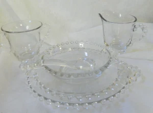 Imperial CANDLEWICK 6-teiliges Set, Mayo Set mit Löffel, Zucker, Milchkännchen, Teller - Bild 1 von 8