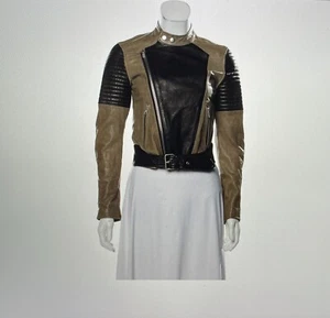 BLK DNM Leather Moto Biker Jacket Size XS - Picture 1 of 12