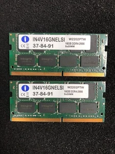 32GB (2X16GB) INTERSIL PC4-2666 LAPTOP MEMORY DDR4 -21300 MHZ RAM SODIMM - Picture 1 of 2