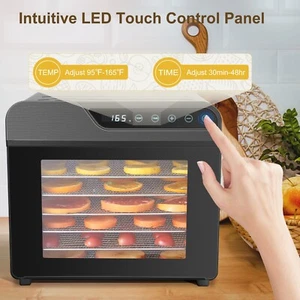 Lebensmittel Dörrapparat, 8 Fächer Edelstahl 625W Lebensmitteltrockner mit verstellbarem Timer - Bild 1 von 12