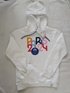 Paris 2024 Olympics Hoodie Sweatshirt Sz Small White Official License Product - Picture 1 of 8