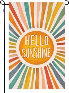 Hello Sunshine Summer Garden Flag 12X18 Vertical Double Sided Colorful Farmhouse - Picture 1 of 7