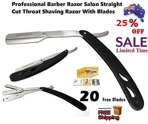 New Black Shaving Razors Barber Salon Straight Cut Throat Shaving Razor Shaver - Picture 1 of 5