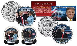 DONALD TRUMP 45TH PRESIDENT OFFICIAL INAUGURATION 1/20/2017 JFK 2 COIN SET! COA! - Picture 1 of 1