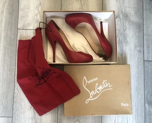 £495 Christian Louboutin Feticha 120mm Rojo Cuero Bombas Tacones 6 39 - Imagen 1 de 10