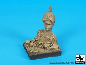 Estatua de guerrero griego destruido perro negro (sin escala) base de diorama (60x60 mm) FD016 - Imagen 1 de 1
