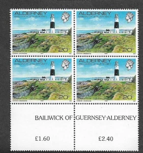 Alderney lighthouse mnh block of 4 - Picture 1 of 1