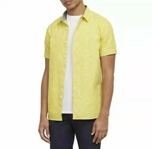 Kenneth Cole New York Short Sleeve Banana Print Shirt - Picture 1 of 8