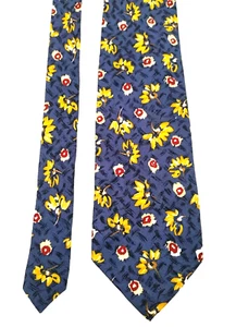 Pierre Balmain Paris Necktie Tie Mens Blue Floral 100% Silk Necktie Jacquard - Picture 1 of 8