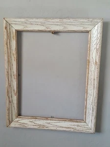 White Wash Wooden frame Vintage rustic farm antique look - Picture 1 of 12