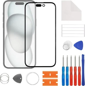 New Front Outer Lens Glass Screen Replacement for iPhone 15 with Free Repair - Picture 1 of 6