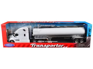 Freightliner Cascadia Truck White with White Tanker Trailer "Transporter" carz - Picture 1 of 1