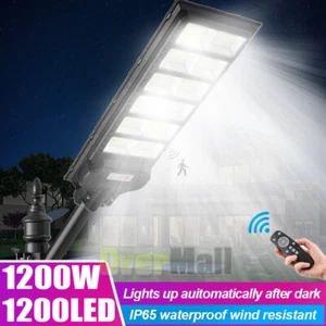 1200W Motion Solar Sensor Light Outdoor Wall Flood Lights Yard Street Lamp Bulb - Picture 1 of 22