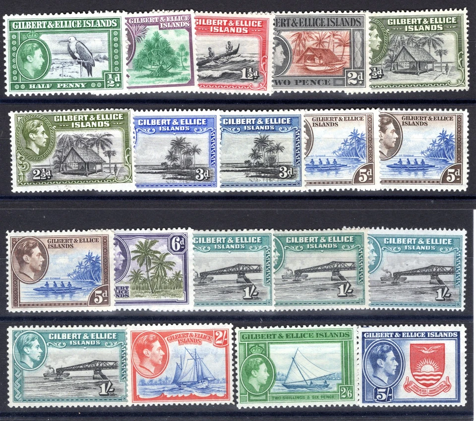 Gilbert & Ellice Is 1939 sg 43 - 54 GVI set includes Perfshades fine MM cat £160 — 第 1/1 张图片