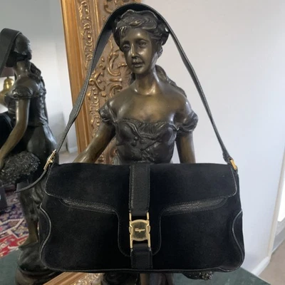 Salvatore Ferragamo gamuza/cuero herrajes dorados Foto 1 de 4