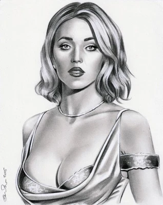 Sydney Sweeney 8x10 Original Graphite Pencil Drawing NO RESERVE Hollywood - Image 1 of 4