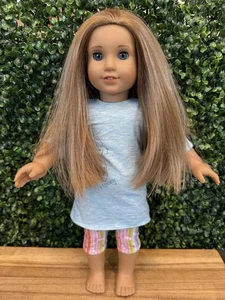 Usado en excelente estado! Muñeca American Girl en AG Miel PJs Largo Sucio Rubio/Cabello Marrón Claro - Imagen 1 de 12