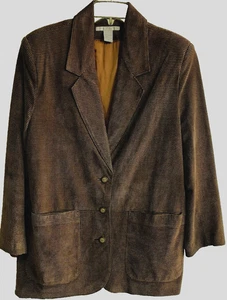 CHAQUETA BLAZER DEPORTIVA DE CUERO GENUINO GRIS Y MARRÓN THE LIMITED PARA MUJER DE COLECCIÓN TALLA M - Imagen 1 de 4