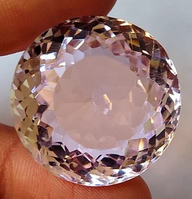 A+++ Large Pink Kunzite 91 CT Round Faceted Cut Loose Gemstone Gift for Birthday - Image 1 of 4