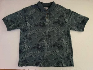 Vintage Boca Classics Poloshirt Herren Large Leaf Design Grün Pullover Polo - Bild 1 von 7