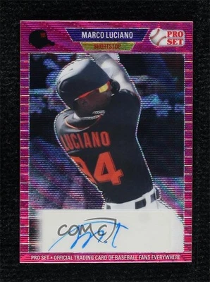 2021 Leaf Pro Set Metal 1989 Pink Wave /15 Marco Luciano #PA-ML1 Auto - Image 1 of 2