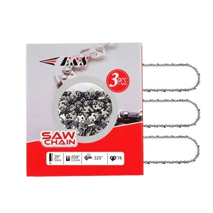 Paquete de 3 cadenas de motosierra de 20 pulgadas paso .325" calibre .058" 78 eslabones de transmisión semi-chi... - Imagen 1 de 8