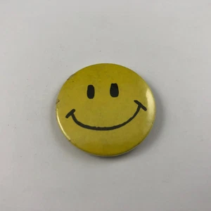 Vintage Yellow Smiley Face Button, Pinback - Picture 1 of 2