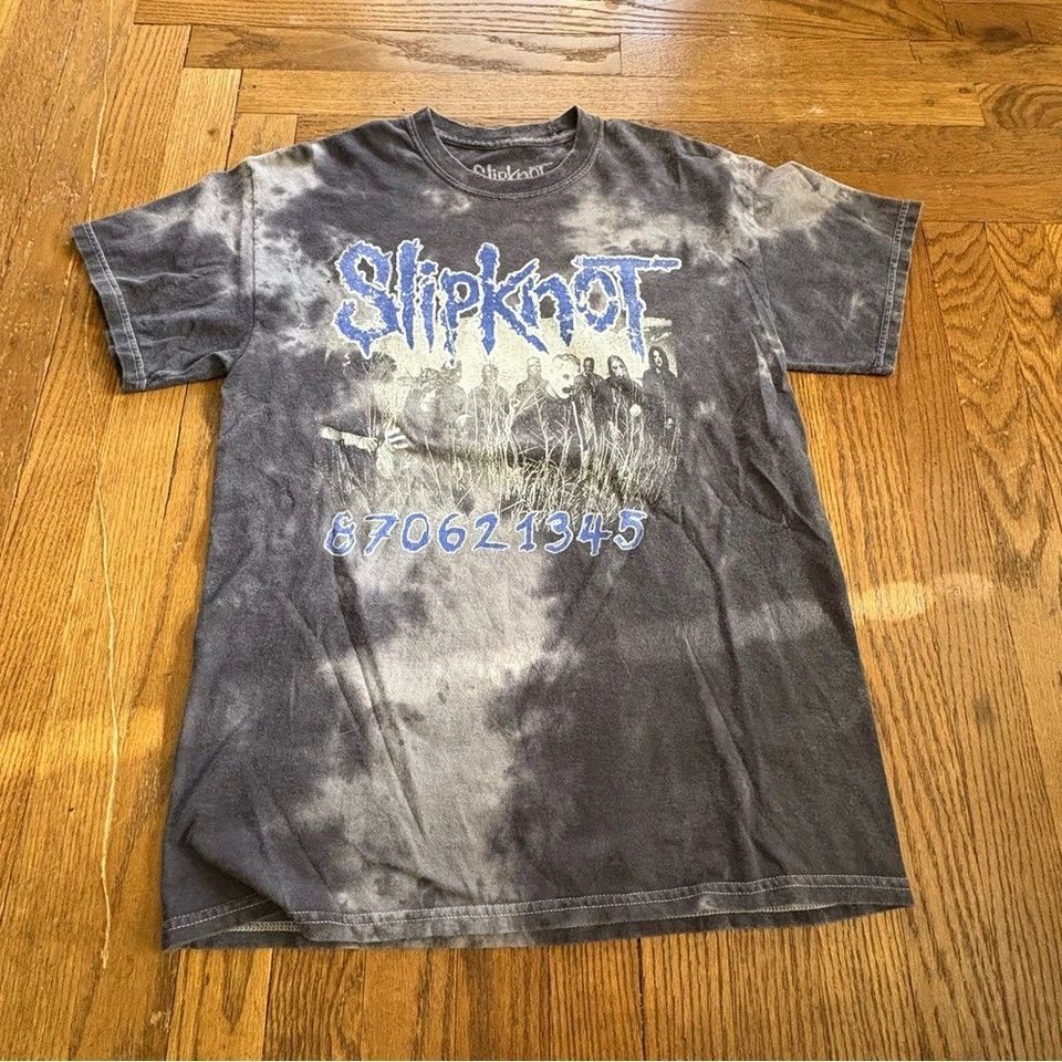 Slipknot "870621345" Bleach Tie-Dye Graphic T-Shirt 2020 Band Size M - Image 1 of 3