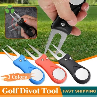 Golf Ball Marker Repairer Foldable Pitch magnetic mark Divot Repair Blade Tool - image 1 of 4