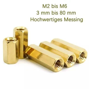 M2 ~ M6 Messing Distanzbolzen Sechskant Abstandsbolzen Innen-Innen Unterstützung - Picture 1 of 18