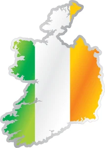 Irland Länder Flagge Karte Auto Stoßstange Fenster Spiegel Aufkleber Abziehbild 4"X5" - Bild 1 von 1