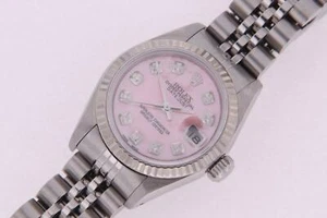 Reloj Rolex Datejust 69174 para dama esfera de diamante de acero inoxidable con caja Rolex - Imagen 1 de 11