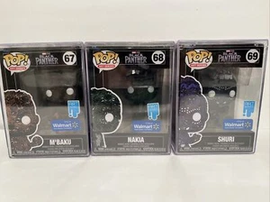 Funko Pop Black Panther Art Series #68-70 Nakia, Shuri, and M’Baku - Picture 1 of 5