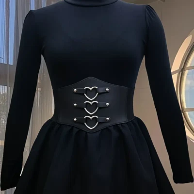 皮革紧身胸衣腰带宽女式腰带西腰带手工设计师腰带 — 第 1/4 张图片