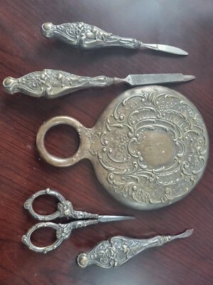 古董纯银复古镜面指甲护理套装 Gorham — 第 1/4 张图片