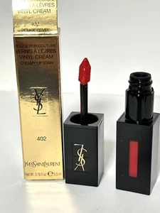 YSL 10 H Wear Lipstick Couture Vinyl Creamy Lip Stain 402 Red - Picture 1 of 3