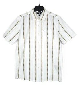 Volcom Men's Classic-Fit Barrun Stripe S/S Cotton Shirt Primer White Small NWT - Picture 1 of 12