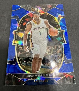2022-23 Panini Select Concourse Blue Cracked Ice Prizm #24 Zion Williamson