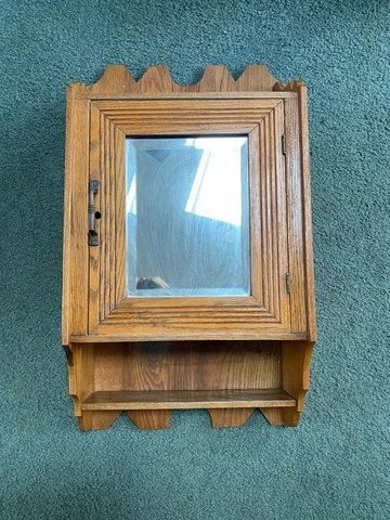 Golden Oak Antique Medicine Cabinet Cover