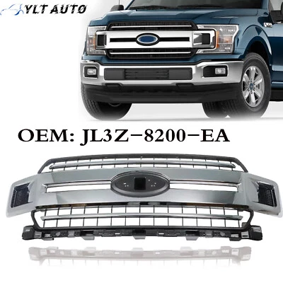 Conjunto de rejilla de radiador delantero cromado para Ford F-150 2018-2020 Jl3z-8200-ea 19 Foto 1 de 4