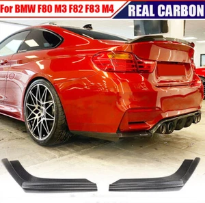Aletas divisores de esquina trasera de carbono real para BMW F80 M3 F82 F83 M4 15-19 - Imagen 1 de 13