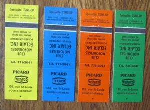 TEXACO GAS STATION MATCHBOOK SET: PICARD & SNOWMOBILE CLUB (POINTE-GATINEAU) F24 - Picture 1 of 1